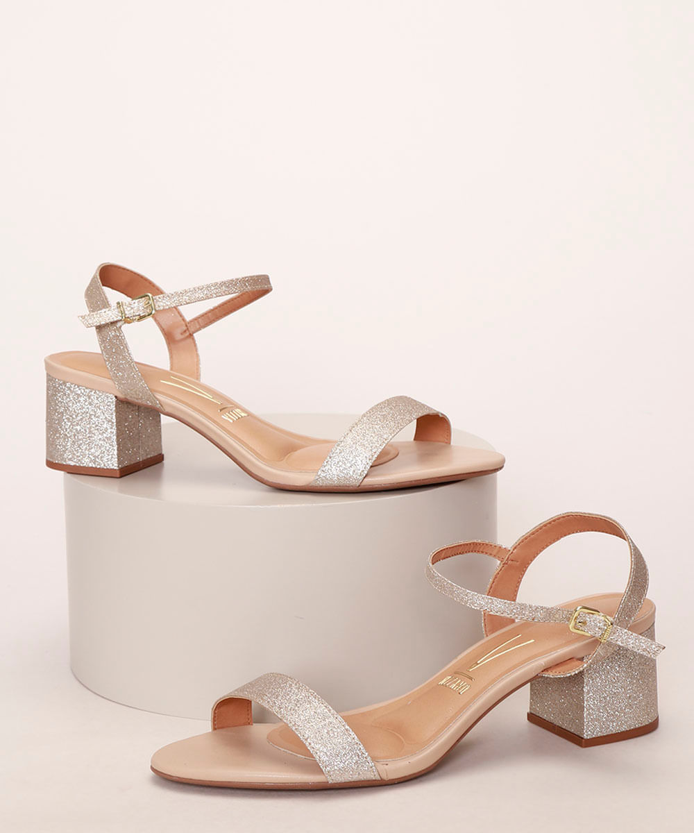 sandalia vizzano glitter dourada