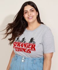 Blusa-Feminina-Plus-Size-Stranger-Things-Flocada-Manga-Curta-Decote-Redondo-Cinza-Mescla-9960173-Cinza_Mescla_1