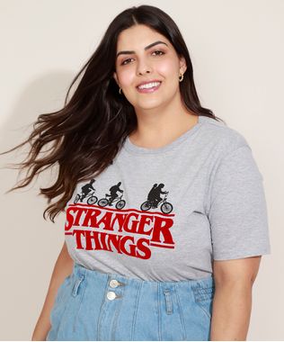Blusa-Feminina-Plus-Size-Stranger-Things-Flocada-Manga-Curta-Decote-Redondo-Cinza-Mescla-9960173-Cinza_Mescla_1