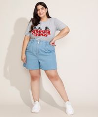 Blusa-Feminina-Plus-Size-Stranger-Things-Flocada-Manga-Curta-Decote-Redondo-Cinza-Mescla-9960173-Cinza_Mescla_5