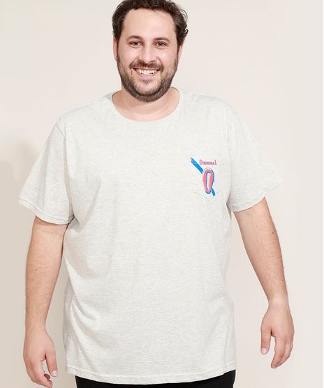 Camiseta-Masculina-Plus-Size-Original-com-Bolso-Manga-Curta-Gola-Careca-Off-White-9972064-Off_White_1