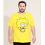 Camiseta-Masculina-Plus-Size-Lisa-Simpson-Manga-Curta-Gola-Careca-Amarela-9974319-Amarelo_1