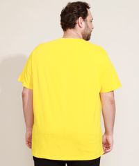 Camiseta-Masculina-Plus-Size-Lisa-Simpson-Manga-Curta-Gola-Careca-Amarela-9974319-Amarelo_4