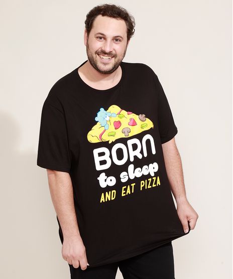 Camiseta-Masculina-Plus-Size-Ursinhos-Carinhosos-Manga-Curta-Gola-Careca-Preta-9974320-Preto_1