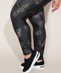Calca-Legging-Feminina-Plus-Size-Cintura-Super-Alta-Estampada-de-Folhagem-Preta-9968066-Preto_5