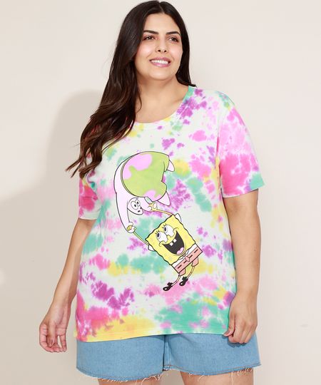 Blusa-Feminina-Plus-Size-Bob-Esponja-e-Patrick-Estampada-Tie-Dye-Manga-Curta-Decote-Redondo-Multicor-9971412-Multicor_1 Blusa-Feminina-Plus-Size-Bob-Esponja-e-Patrick-Estampada-Tie-Dye-Manga-Curta-Decote-Redondo-Multicor-9971412-Multicor_1