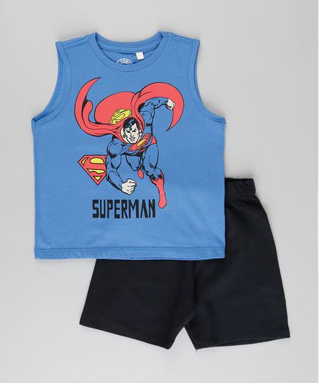 Conjunto-de-Regata-Super-Homem-Azul-Royal---Bermuda-em-Moletom--Preta-8962493-Preto_1