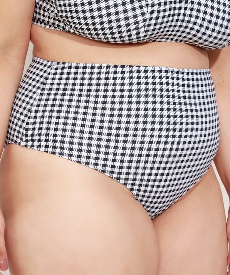 Biquini-Calcinha-Plus-Size-Mindset-Estampado-Xadrez-Vichy-Protecao-UV50--Preto-9970997-Preto_1
