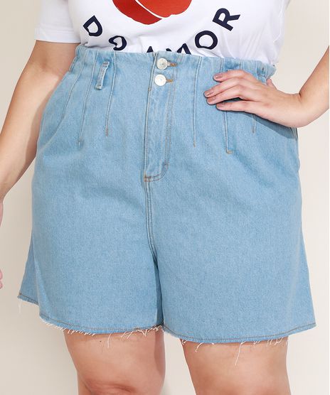 Short-Jeans-Feminino-Plus-Size-Mindset-Cintura-Alta-com-Pregas-Azul-Claro-9973138-Azul_Claro_1