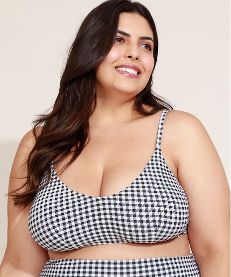 Biquini-Top-Plus-Size-Mindset-Estampado-Xadrez-Vichy-Sem-Bojo-com-Protecao-UV50--Preto-9970996-Preto_1
