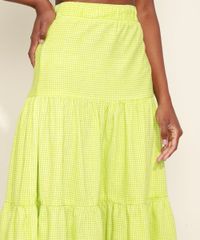 Saia-Feminina-Mindset-Midi-Estampada-Xadrez-Vichy-com-Recortes-Verde-9965570-Verde_4
