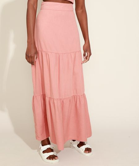 Saia-Feminina-Mindset-Longa-com-Recortes-Coral-9974830-Coral_1