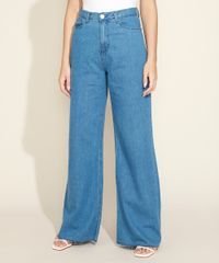 Calca-Jeans-Feminina-Mindset-Wide-Reta-Cintura-Super-Alta-com-Barra-a-Fio-Azul-Medio-9974856-Azul_Medio_1