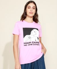 T-Shirt-Feminina-Mindset--Hair-Care--Manga-Curta-Decote-Redondo-Rosa-9974966-Rosa_1