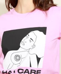 T-Shirt-Feminina-Mindset--Hair-Care--Manga-Curta-Decote-Redondo-Rosa-9974966-Rosa_4