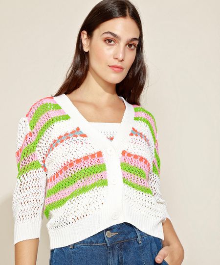Cardigan-de-Croche-Feminino-Mindset-Listrado-Manga-3-4-Decote-V-Off-White-9975470-Off_White_1 Cardigan-de-Croche-Feminino-Mindset-Listrado-Manga-3-4-Decote-V-Off-White-9975470-Off_White_1