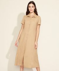 Vestido-Chemise-Feminino-Mindset-Midi-com-Linho-Manga-Curta-Bege-Escuro-9976029-Bege_Escuro_1