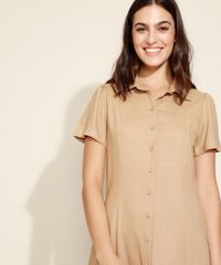 Vestido-Chemise-Feminino-Mindset-Midi-com-Linho-Manga-Curta-Bege-Escuro-9976029-Bege_Escuro_5