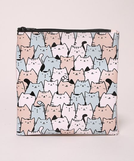 Necessaire-Feminina-Gatinhos-Dupla-Rosa-Claro-9974245-Rosa_Claro_1