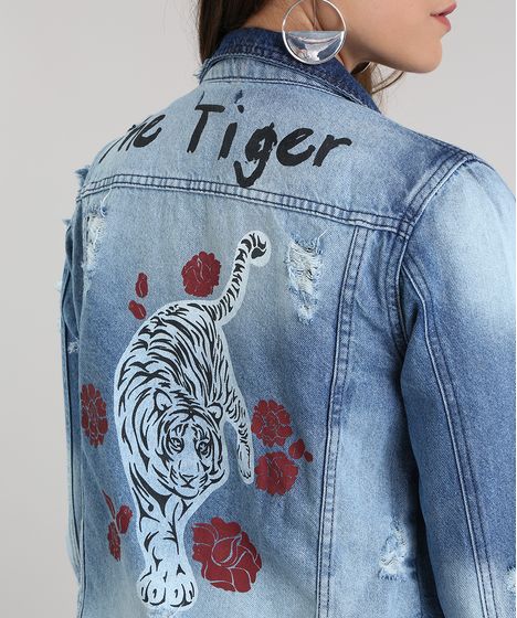 jaqueta jeans tigre