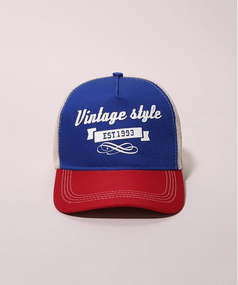 Bone-Masculino--Vintage-Style--Aba-Curva-com-Tela-Azul-9971759-Azul_1