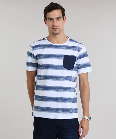 Camiseta-Listrada-de-Algodao---Sustentavel-Branca-8651310-Branco_1