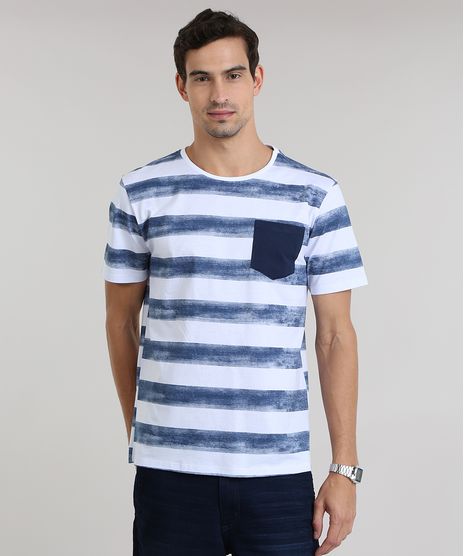 Camiseta-Listrada-de-Algodao---Sustentavel-Branca-8651310-Branco_1