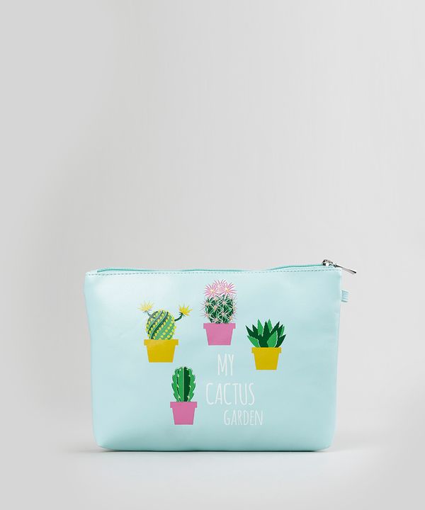 Nécessaire Estampada de Cactos Verde Claro Único