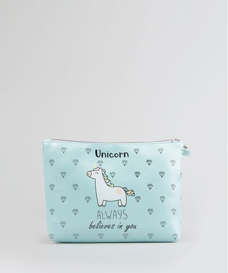 Necessaire-Estampada-de-Diamante--Unicornio--Verde-Claro-8926686-Verde_Claro_1