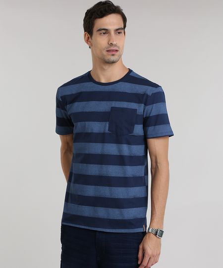 Camiseta-Listrada-de-Algodao---Sustentavel-Azul-Marinho-8651310-Azul_Marinho_1