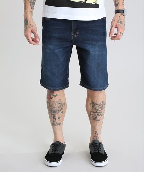 bermuda jeans escura