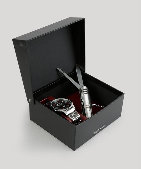 Kit-de-Relogio-Analogico-Seculus-Masculino---Canivete---28897G0SVNA1K-Prateado-8906816-Prateado_1