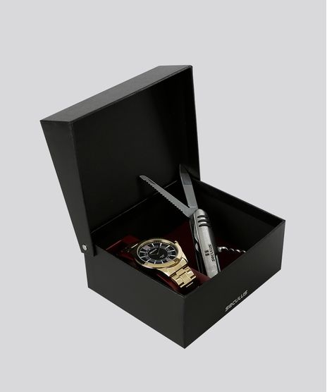 Kit-de-Relogio-Analogico-Seculus-Masculino---Canivete---28864GPSVDA3K-Dourado-8906725-Dourado_1