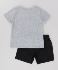Conjunto-Batman-de-Camiseta-Cinza-Mescla---Bermuda-em-Moletom-Preta-8702544-Preto_2