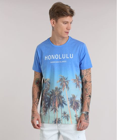 Camiseta-Estampada-de-Coqueiros-Azul-8837704-Azul_1