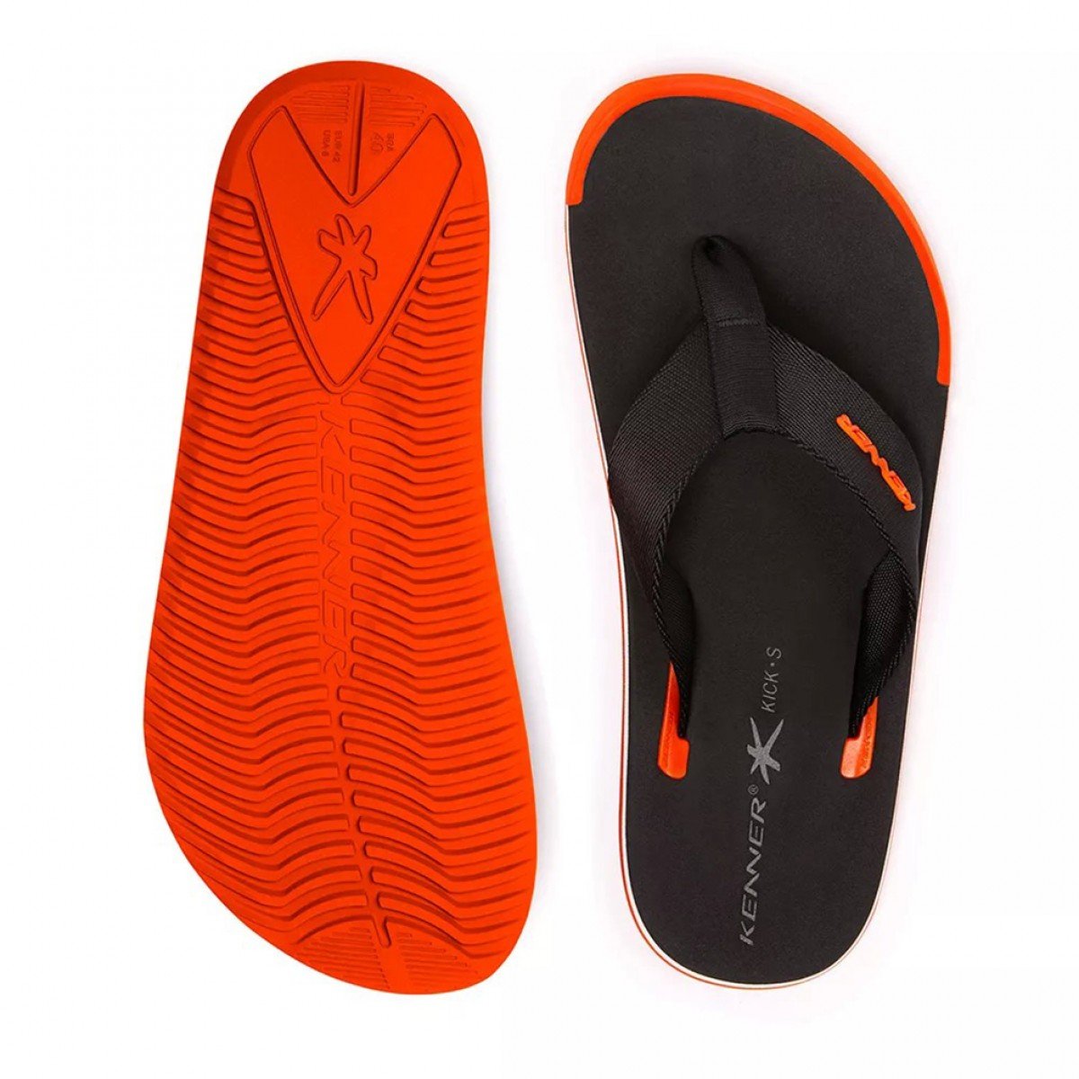 chinelo kenner preto e laranja