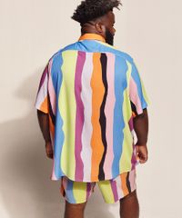 Camisa-Masculina-Feline-Plus-Size-Dots-Listras-Manga-Curta-com-Bolso-Multicor-9970239-Multicor_2
