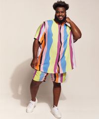 Camisa-Masculina-Feline-Plus-Size-Dots-Listras-Manga-Curta-com-Bolso-Multicor-9970239-Multicor_3