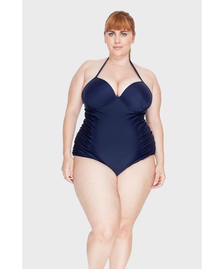 Maiô Drapeado Mediterrâneo Plus Size Menor preço em Maiô Drapeado Mediterrâneo Plus Size