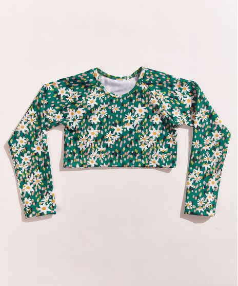 Blusa-de-Praia-Infantil-Feline-Cropped-Estampada-Dots-Margarida-Manga-Longa-com-Protecao-UV50--Verde-Escuro-9961718-Verde_Escuro_1