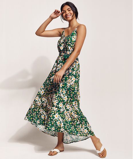 Vestido-Feminino-Feline-Midi-Estampado-Dots-Margarida-com-Faixa-para-Amarrar-Alca-Fina-Verde-Escuro-9963011-Verde_Escuro_1