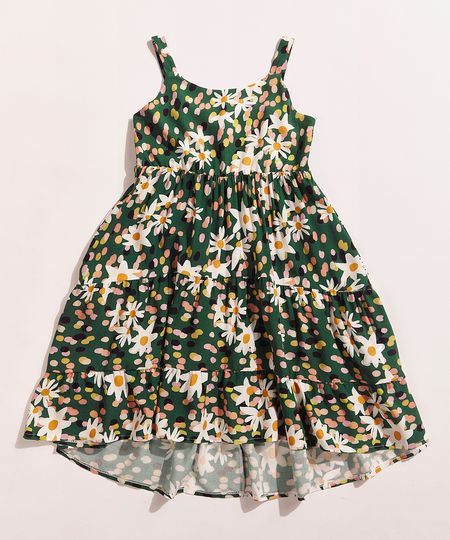 vestido verde escuro infantil