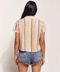 Camisa-Feminina-Feline-Listrada-Pop-com-No-Sem-Botoes-Manga-Curta-Rosa-Claro-9961896-Rosa_Claro_2