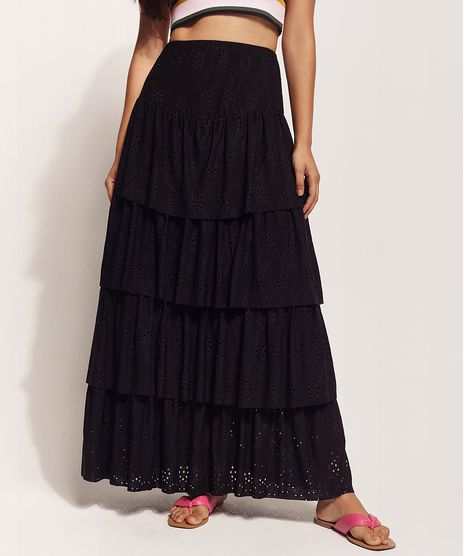 Saia-de-Laise-Feminina-Feline-Longa-em-Camadas-com-Babado-Preta-9963226-Preto_1