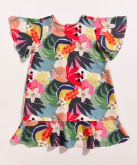 Vestido-Infantil-Feline-Estampado-Tropical-com-Babado-Manga-Curta-Ampla-Multicor-9965346-Multicor_1