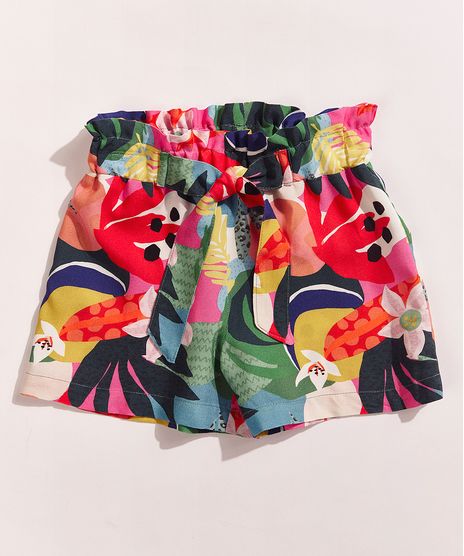Short-Infantil-Feline-Clochard-Estampado-Tropical-Multicor-9969376-Multicor_1