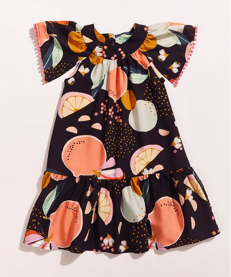 Vestido-Infantil-Feline-Estampado-Frutas-com-Babado-na-Manga-Preto-9965345-Preto_1