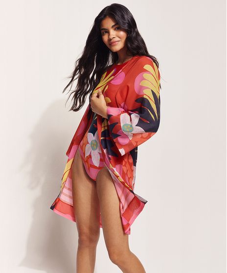 Kimono-Saida-de-Praia-Feline-Estampado-Dots-Tropical-com-Transparencia-Manga-7-8-Vermelho-9969741-Vermelho_1