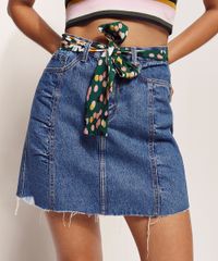 Saia-Jeans-Feminina-Feline-Curta-com-Recortes-e-Faixa-para-Amarrar-Dots-Margarida-Azul-Medio-9970320-Azul_Medio_1