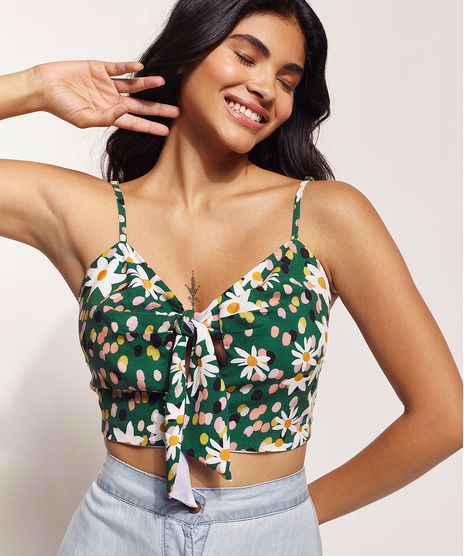 Top-Cropped-Feminino-Feline-Estampado-Dots-Margarida-com-No-Alca-Fina-Decote-V-Verde-Escuro-9962536-Verde_Escuro_1